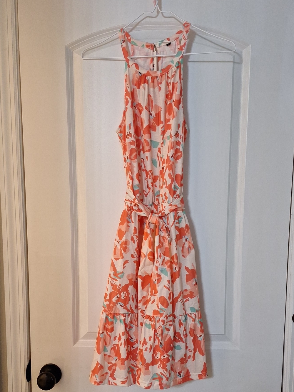 Newshows Floral Sleeveless Sundress in Coral & Mint